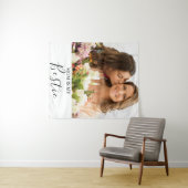 Mom Is My Bestie Personalized Names Photo Wandteppich (Beispiel (Horizontal))