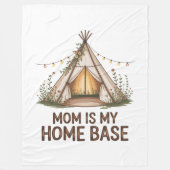 Mom Is My Home Base Fleecedecke (Vorderseite)