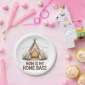 Mom Is My Home Base Pappteller (Party)