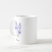 Mom July Birth Flower Larkspur Kaffeetasse (Vorderseite Links)