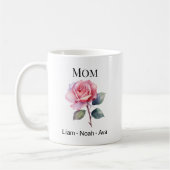 Mom June Birth Flower with Kids Names Kaffeetasse (Links)