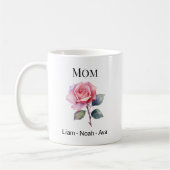 Mom June Birth Flower with Kids Names Kaffeetasse (Links)
