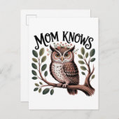 Mom Knows Ankündigungspostkarte (Vorne/Hinten)