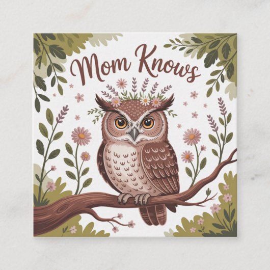 Mom Knows Quadratische Visitenkarte (Vorderseite)