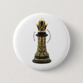 MOM Königin meines Lebens, Golden Script Black Che Button (Vorderseite)
