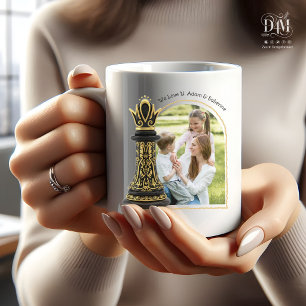 MOM Königin meines Lebens, Goldenes Skript Schwarz Kaffeetasse
