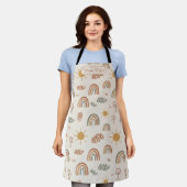 Mom Life Boho Rainbows Personalized Schürze (Getragen)