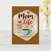 Mom Life Coffee Time – Minimal Design Karte (Gelbe Blume)