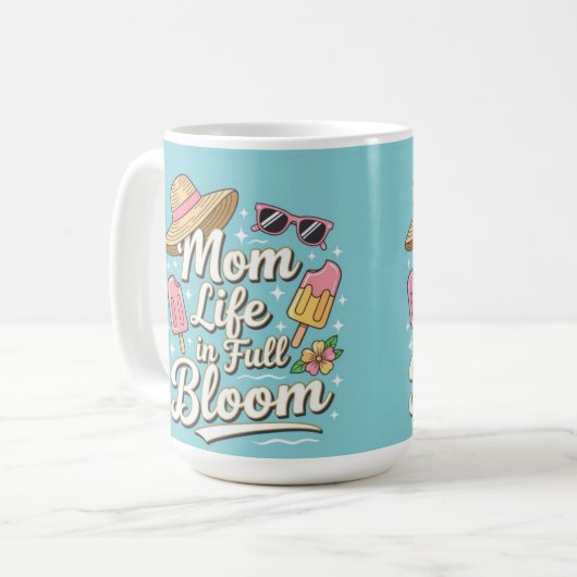 Mom life in full bloom chic summer  kaffeetasse (Vorderseite Links)