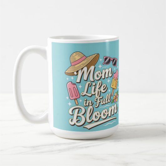Mom life in full bloom chic summer  kaffeetasse (Links)