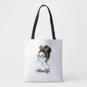 Mom Life Leopard Print Tote Bag Tasche (Vorderseite)