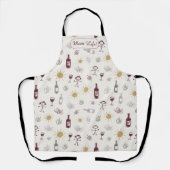 Mom Life Wine Vibe Personalized Schürze (Vorderseite)