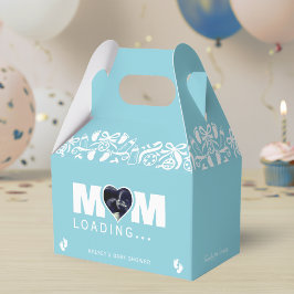 Mom Loading Photo Ultrasound Blue Baby Shower Geschenkschachtel
