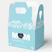 Mom Loading Photo Ultrasound Blue Baby Shower Geschenkschachtel (Geöffnet)