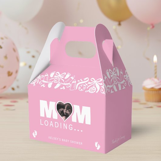 Mom Loading Photo Ultrasound Pink Baby Shower Geschenkschachtel