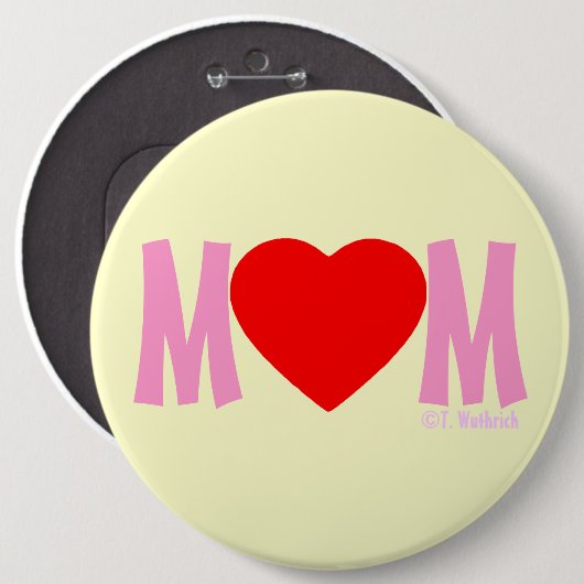 MOM Love Mother's Day Gift Button (Vorne & Hinten)