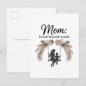 Mom Loved Beyond Words Ankündigungspostkarte (Vorne/Hinten)