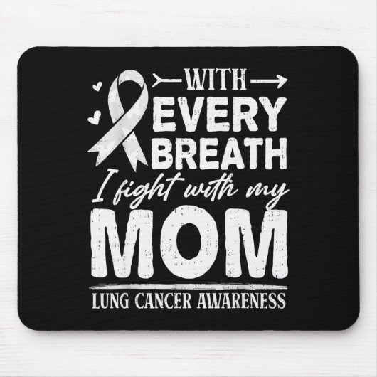 Mom Lung Cancer Awareness White Ribbon Family Supr Mousepad (Vorne)