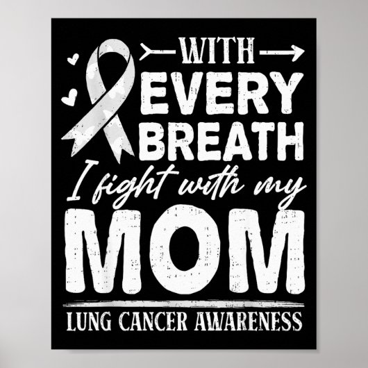Mom Lung Cancer Awareness White Ribbon Family Supr Poster (Vorne)