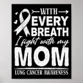 Mom Lung Cancer Awareness White Ribbon Family Supr Poster (Vorne)