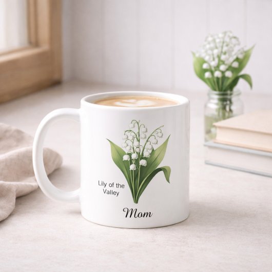 Mom May Birth Flower Lily of the Valley  Kaffeetasse