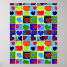 Mom modern abstract cute pop art hearts