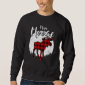 Mom Moose Red Plaid Buffalo Matching Family Pajama Sweatshirt (Vorderseite)