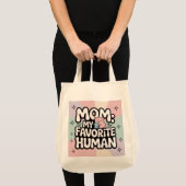 Mom My Favorite Human Cute Bear Hug Pastel  Tragetasche (Vorderseite (Produkt))