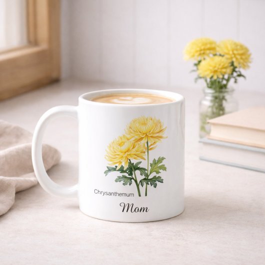 Mom November Birth Flower Chrysanthemum Kaffeetasse