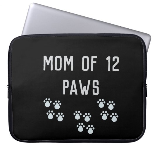 Mom of 12 paws laptopschutzhülle (Vorderseite)