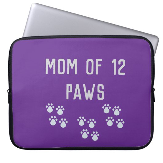Mom of 12 paws laptopschutzhülle (Vorderseite)