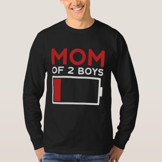 Mom of 2 Boys Mother's Day T-Shirt (Vorderseite)