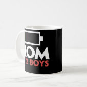 Mom of 2 Boys Tired Mother with two Sons Low Kaffeetasse (Vorderseite Links)