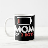 Mom of 2 Boys Tired Mother with two Sons Low Kaffeetasse (Links)
