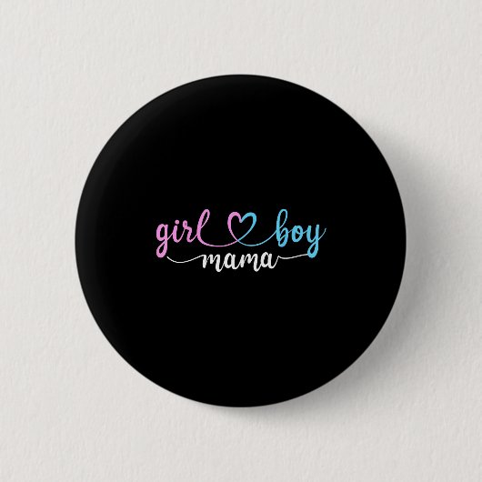 Mom of both mama of boys and girls button (Vorderseite)