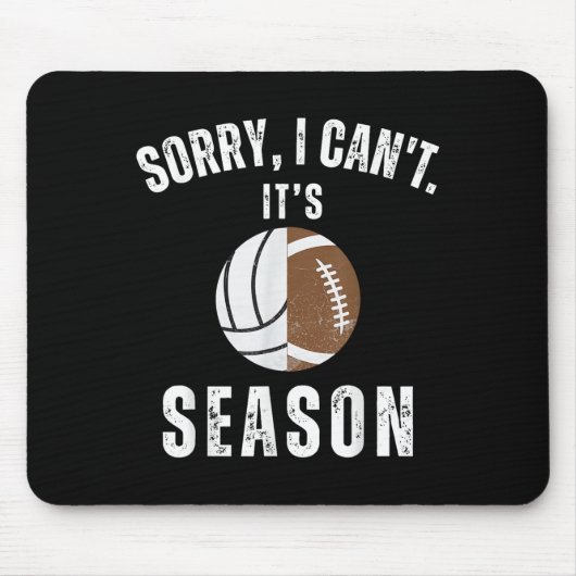 Mom Of Both Sorry I Can't It's Volleyball Football Mousepad (Vorne)