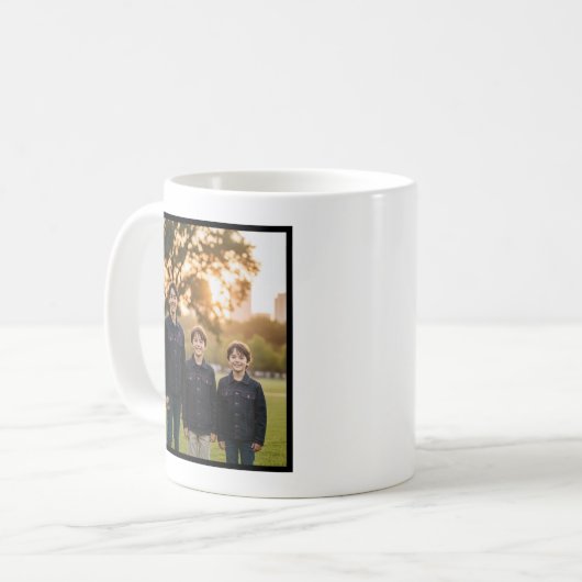 Mom of Boys Brush Script Custom 1 Photo Kaffeetasse (Vorderseite Links)
