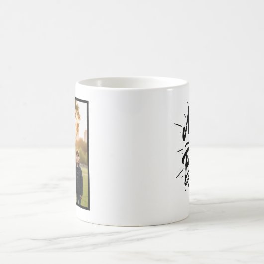 Mom of Boys Brush Script Custom 1 Photo Kaffeetasse (Mittel)