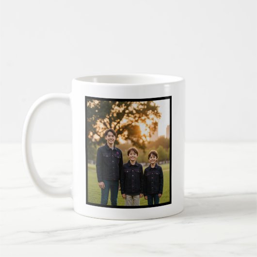 Mom of Boys Brush Script Custom 1 Photo Kaffeetasse (Links)