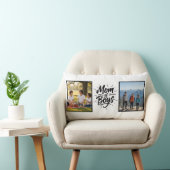 Mom of Boys Brush Script Double Photo Minimalist Lendenkissen (Stuhl )