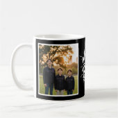 Mom of Boys Brush Script Two Photo Black Kaffeetasse (Links)