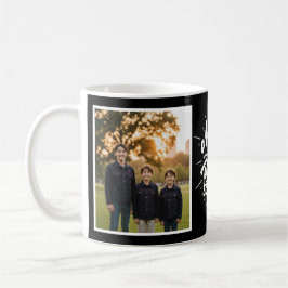 Mom of Boys Brush Script Two Photo Black Kaffeetasse
