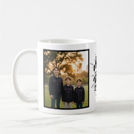 Mom of Boys Brush Script Two Photo Kaffeetasse