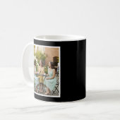 Mom of Girls Elegant Script 1 Custom Photo Black Kaffeetasse (Vorderseite Links)