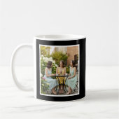 Mom of Girls Elegant Script 1 Custom Photo Black Kaffeetasse (Links)