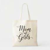 Mom of Girls Modern Elegant Script Four Photo Tragetasche (Vorne)