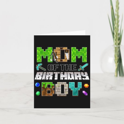 Mom Of The Birthday Boy Funny Gaming Birthday Xel  Karte (Vorderseite)