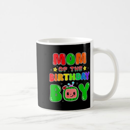 Mom Of The Birthday Boy Funny Melon Family Party M Kaffeetasse (Rechts)