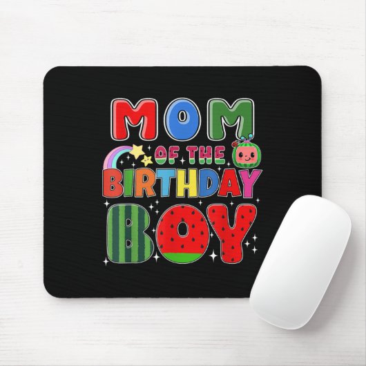 Mom Of The Birthday Boy Melon Family Matching Funn Mousepad (Mit Mouse)