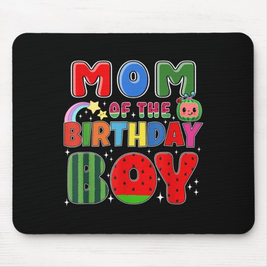 Mom Of The Birthday Boy Melon Family Matching Funn Mousepad (Vorne)